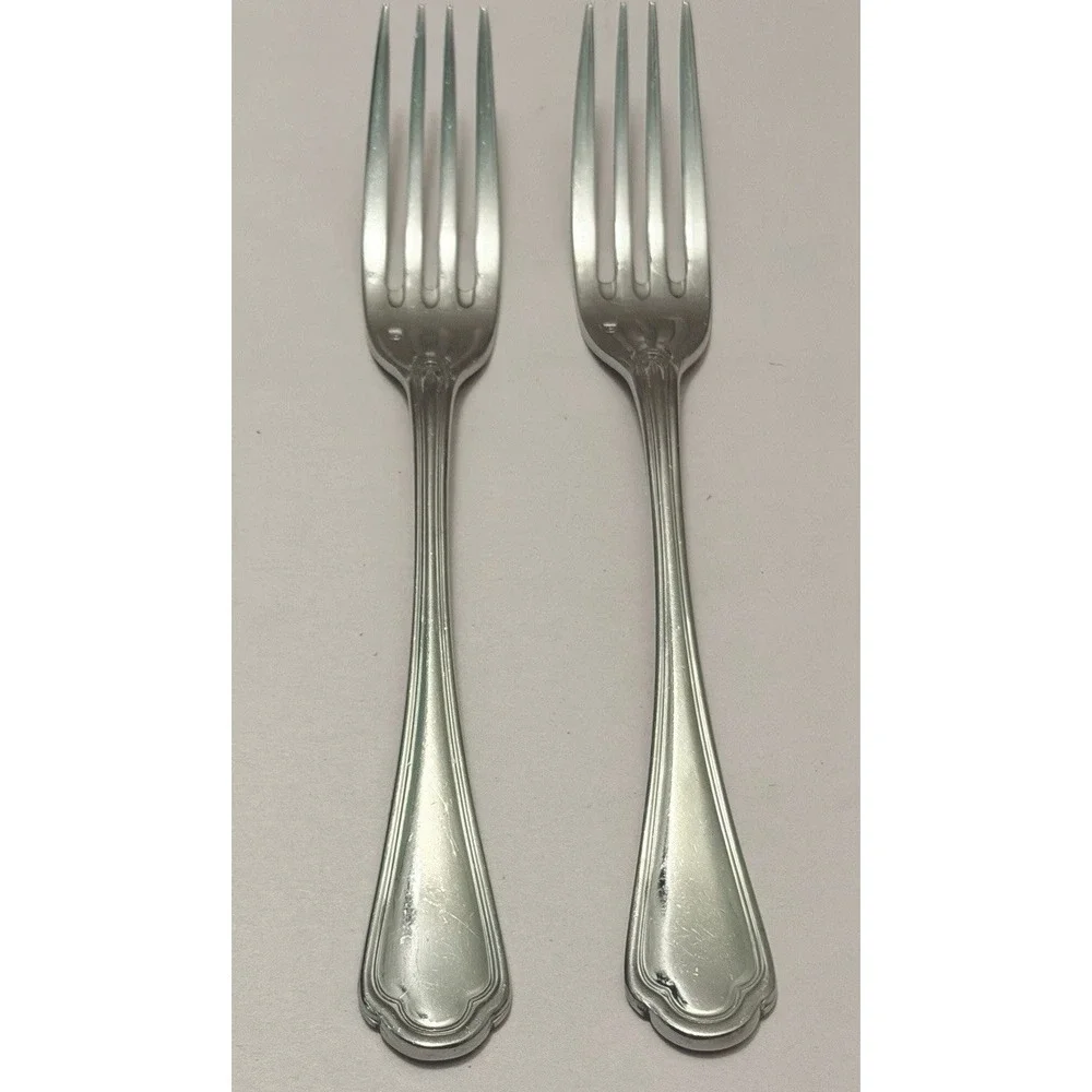 Fortessa Medici Stainless Flatware Dinner Forks 18/10 Fluted Scroll 8